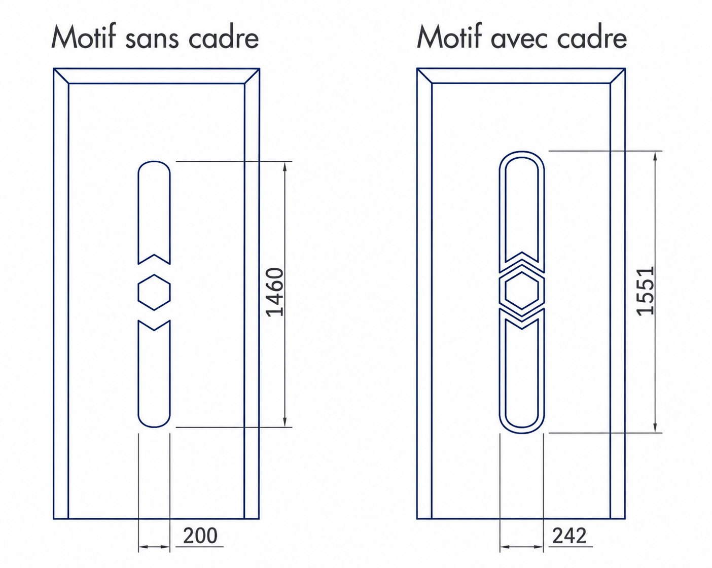 Porte d'entree modele 06 - schema technique
