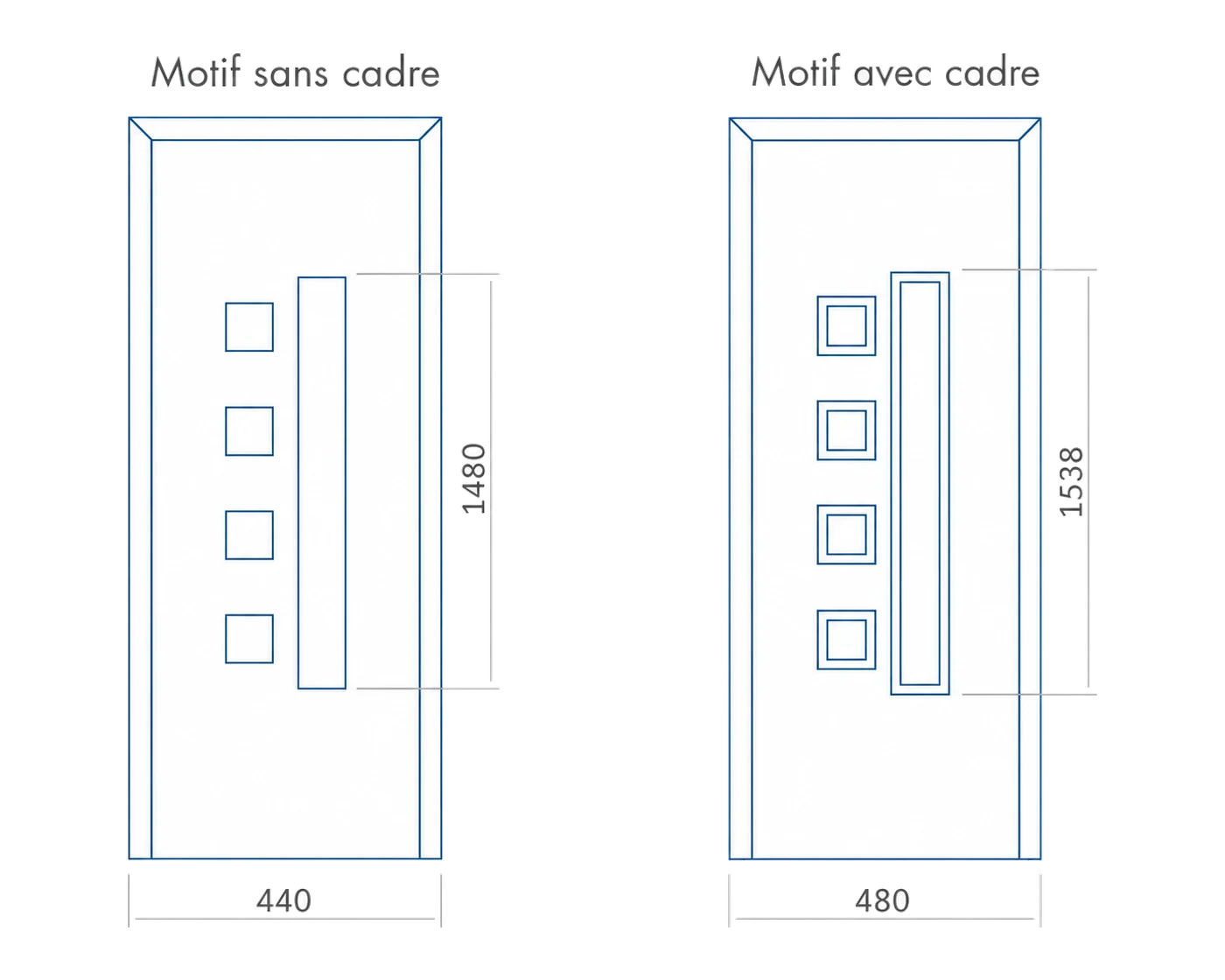 Porte d'entree modele 14 - schema technique
