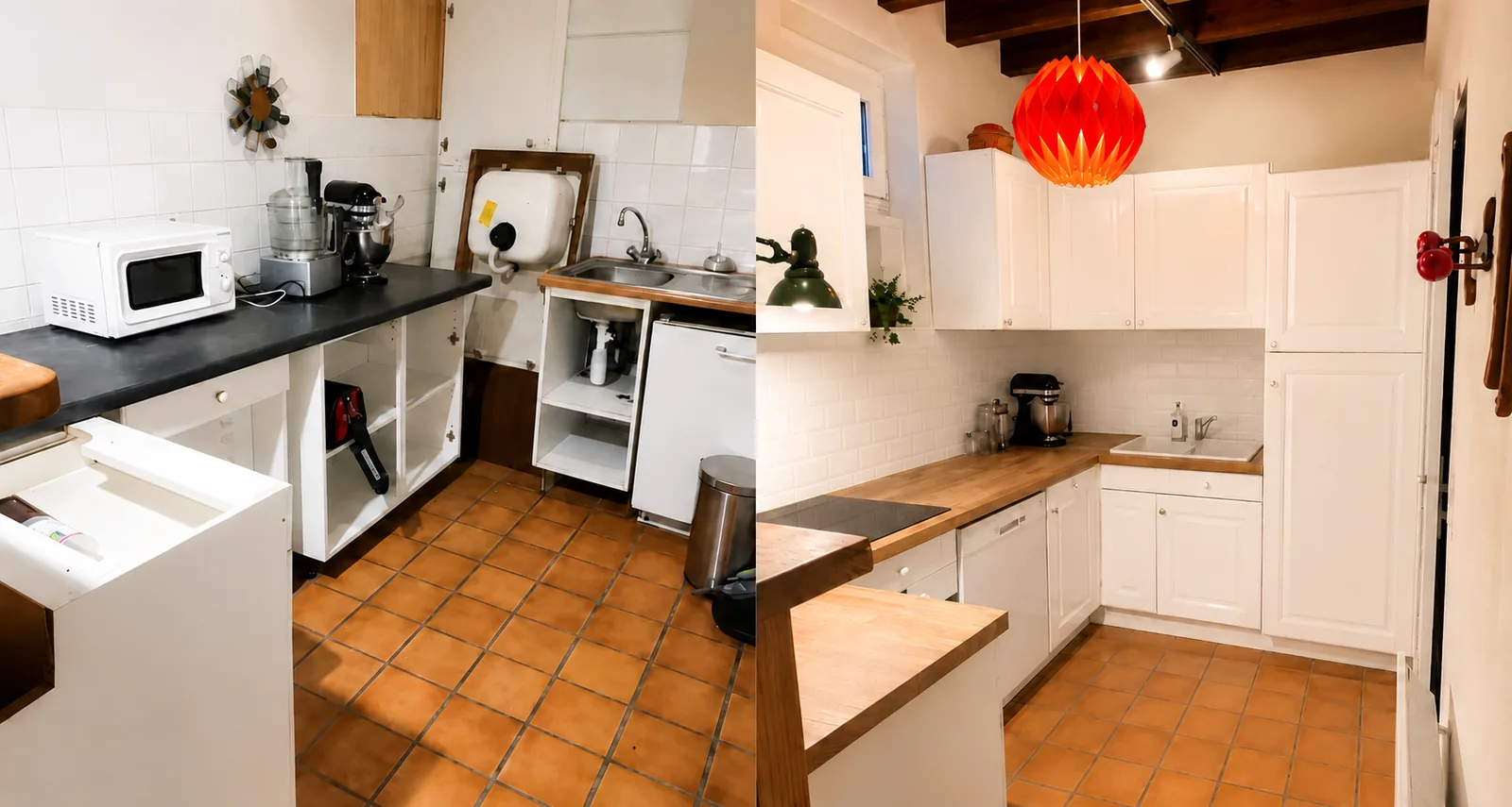 Avant apres cuisine moderne sur mesure